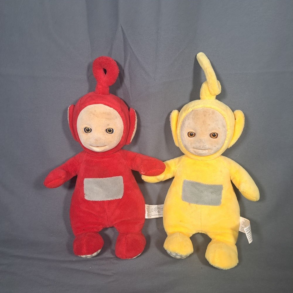 VTG Teletubbies Po and Laa-Laa Plush Toy Set Red Yellow 90s Nostalgia Y2K Kids